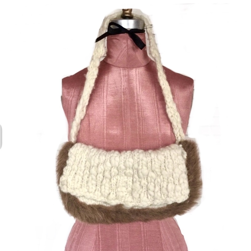 CROCHETED WOOL “FENDI” LOOK  BAGUETTE Bag